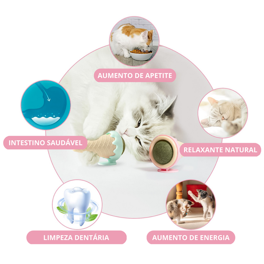 BichoFreeze - Sorvetinho Catnip para Gatos Brinquedo e Relaxante Natural